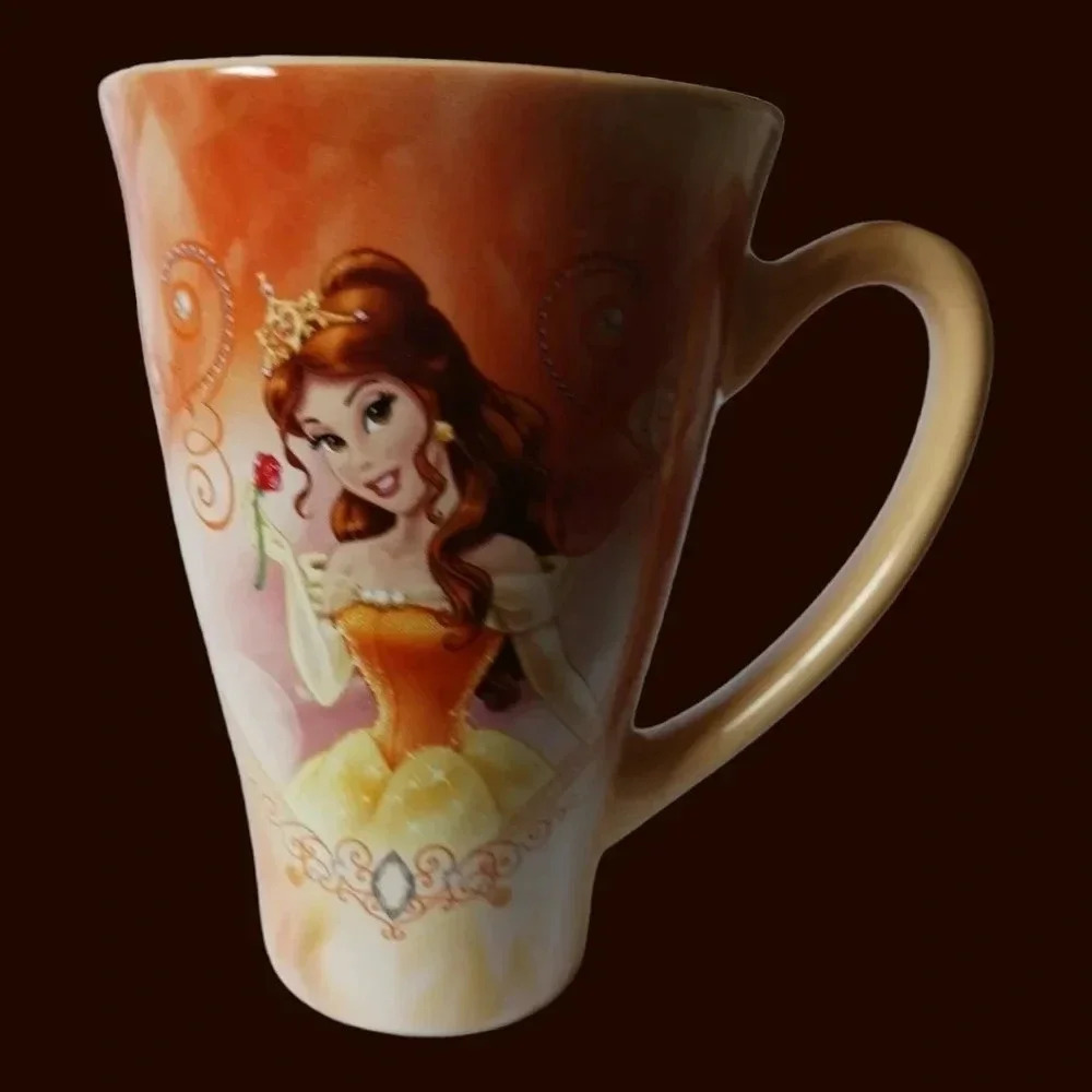 Disney Belle holding rose mug